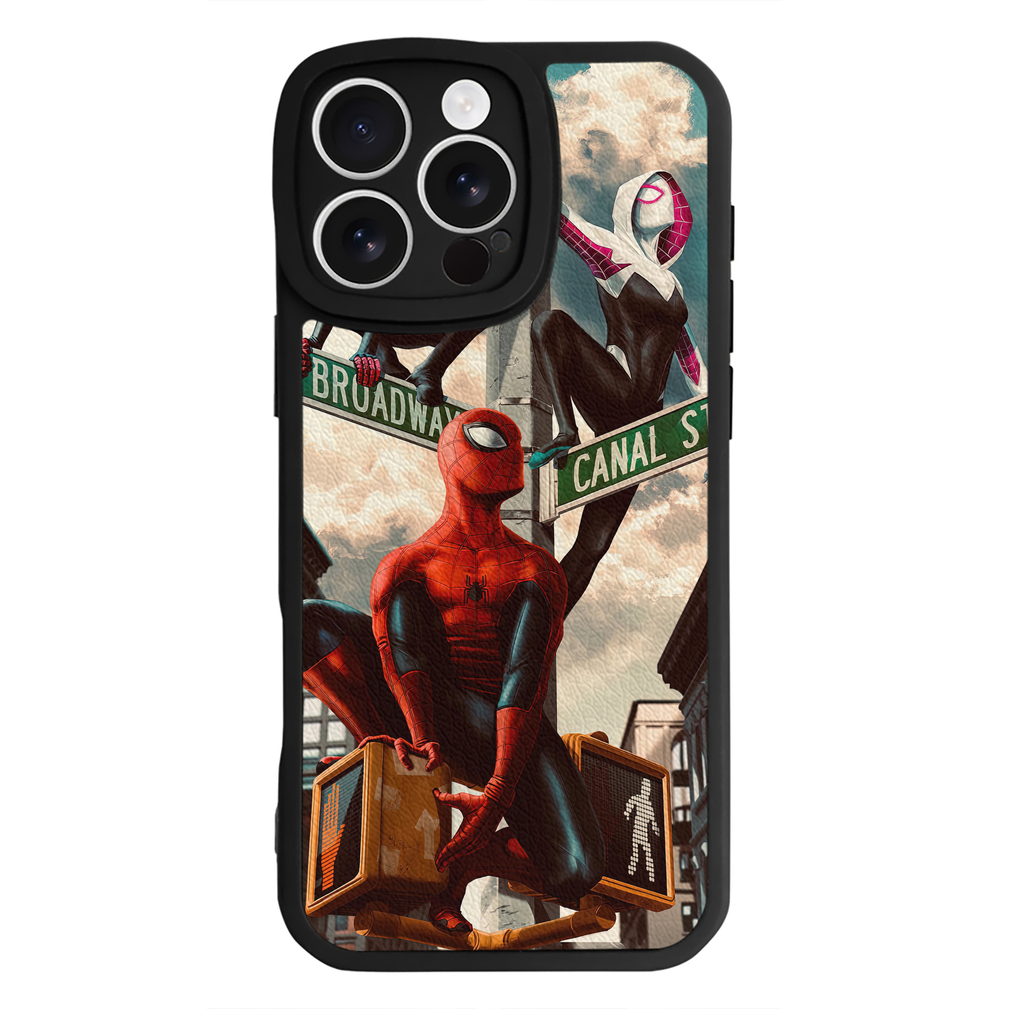 Spider Man スパイダーマン 【iPhone 16シリーズ対応】シリコンスマホケース（レザー調） 材質：シリコン